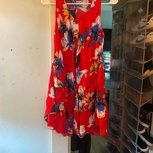 Floral Red Dress
